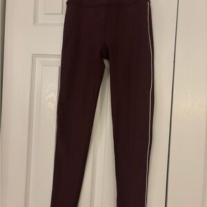 Beyond Yoga Deep Burgundy Leggings with White Accent